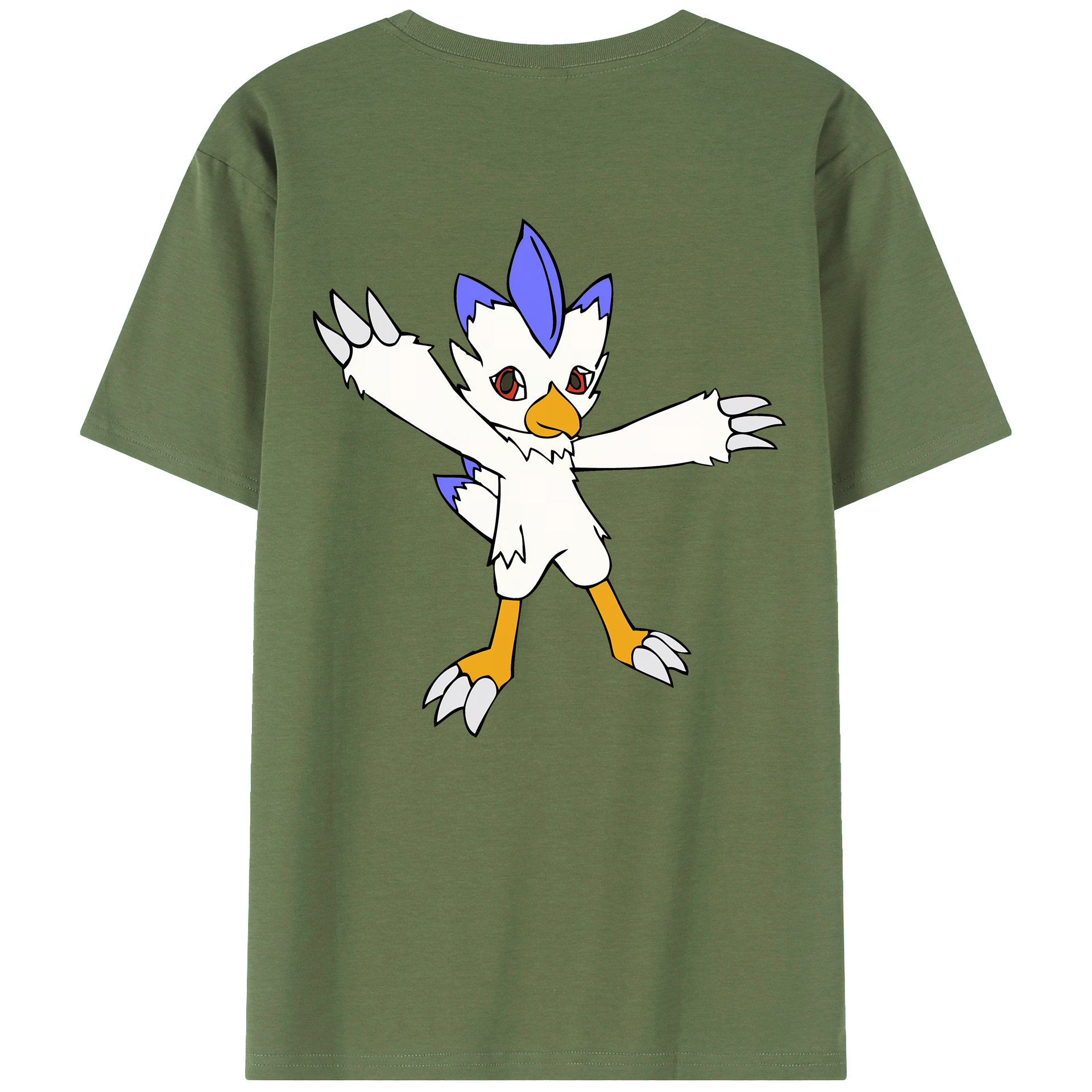 （画像用） Digimon デジタルモンスター/デジモン 綿100％ メンズ半袖Tシャツ（バックプリント） 通気性